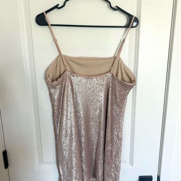 Lulu's Elegant Glam Blush Sequin Mini Dress Large - Picture 4 of 4